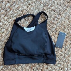 NWT Padded TITIKA Black Sports Bra - High Neck Crop